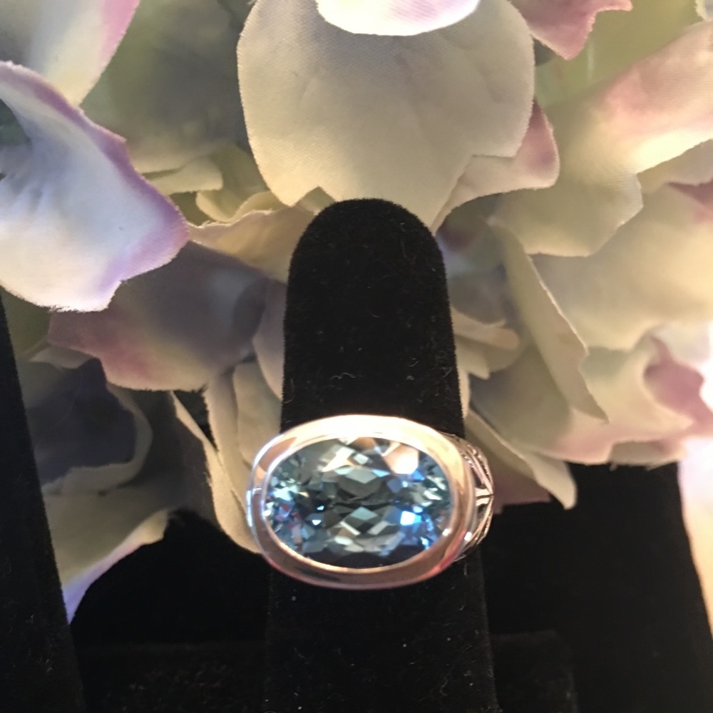 Blue topaz ring
